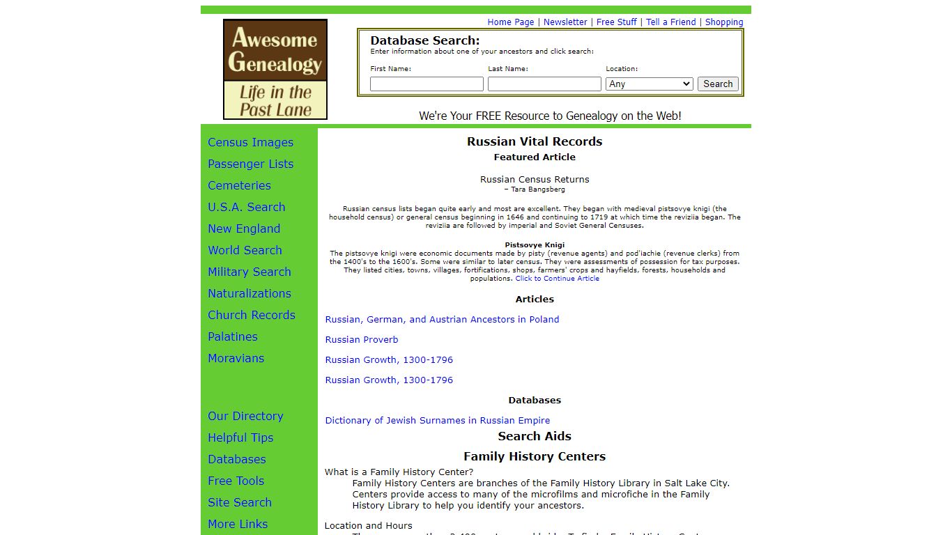 Awesome Russian Genealogy - Vital Records from Russia